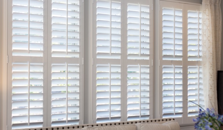Faux wood plantation shutters in Gainesville